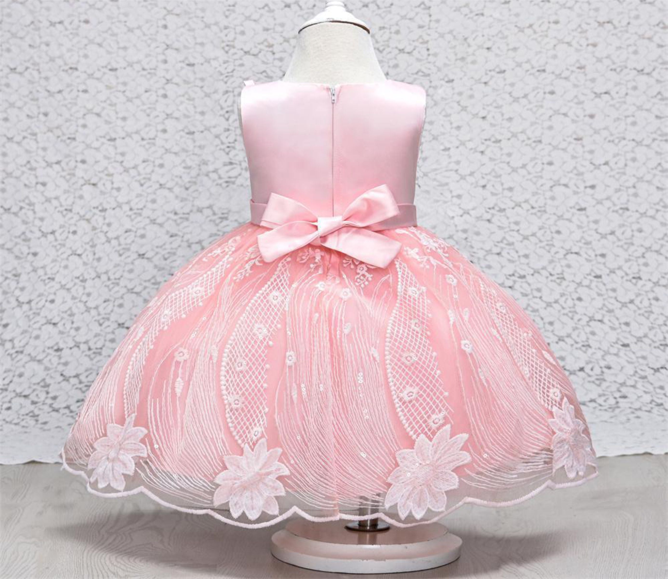 Peach Gold Pearl Beaded Princess Baby Toddler Girl Short Ball Gown Dre –  HOUSE OF CLAIRE